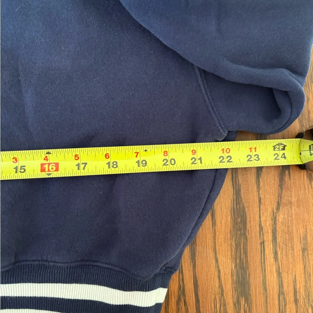OFFLINE By Aerie Cloud Fleece Polo Navy Sweatshirt White Trim Small Active - Picture 4 of 5